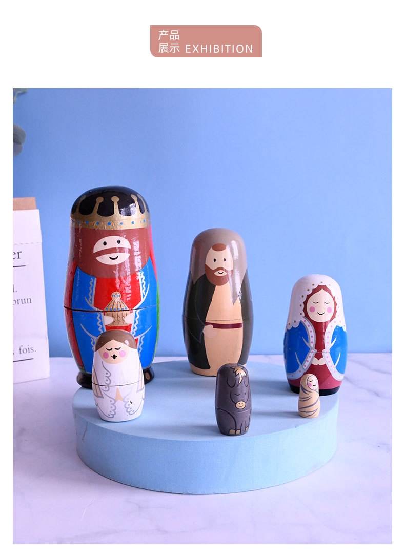 14CM foreign trade cross-border Afanti story atmosphere Russian matryoshka doll decoration fairy tale story small ornament handicraft pic 3