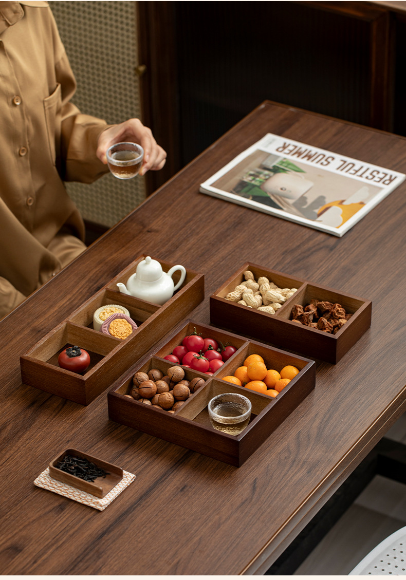 新款家用坚果糕点收纳盘茶点盘围炉煮茶点心拼盘零食果盘收纳宫格详情8