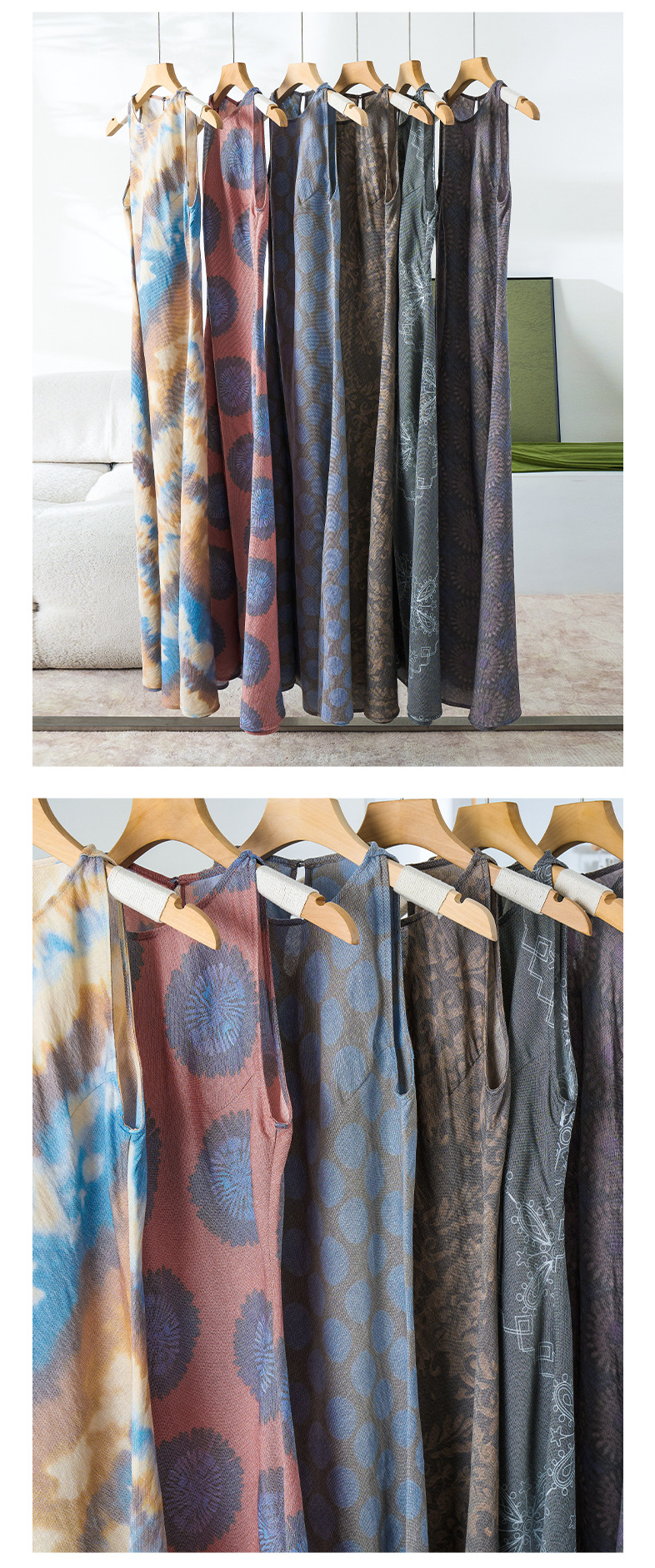 Rongtai Tencel Linen printed improved cheongsam sleeveless slimming dress for Women 2025 New style elegant A-line dress pic 28