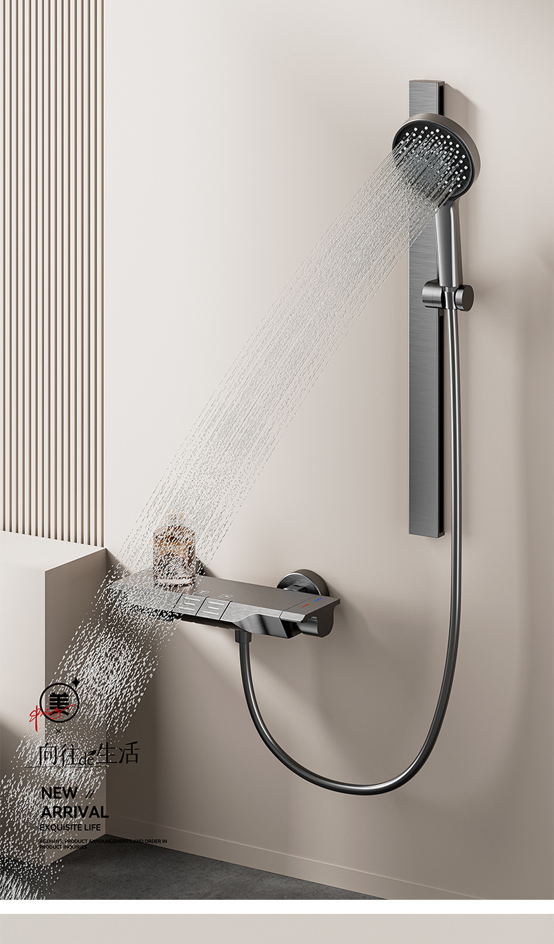 Carefully selected simple shower head, no top spray, large water volume gun, grey shower head set, pressurized hotel shower head wholesale pic 11
