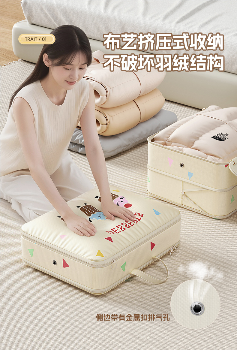 多功能卡通旅行压缩收纳袋行李箱衣物打包袋家用分装收纳包日用百货收纳防尘箱详情3