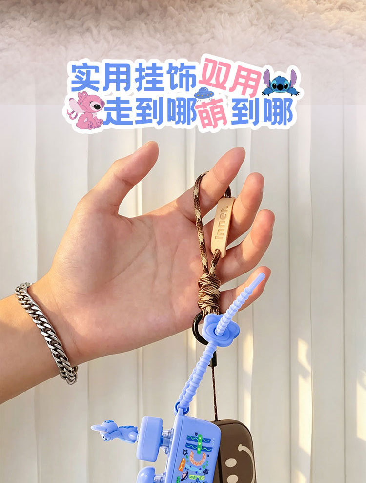 迪士尼正版史迪奇发声按键钥匙扣可爱解压玩具包包挂件小礼品详情5