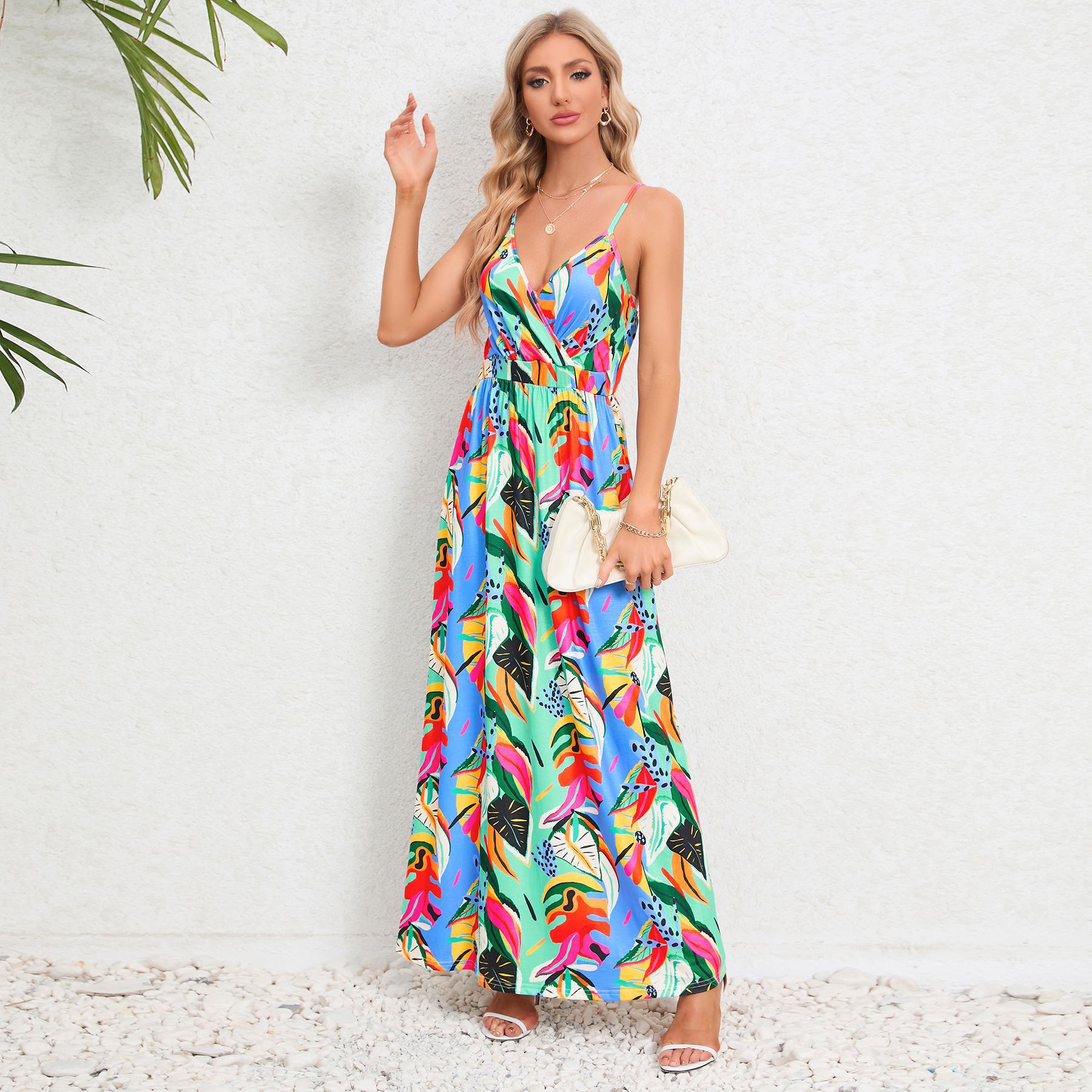 A new, fashionable and sexy halter, backless, slimming dress from European and American foreign trade for summer 2024 pic 14