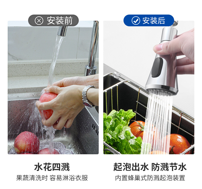 Universal faucet splash-proof head Xiaoman Yao kitchen faucet multi-functional extension shower nozzle extender pic 4