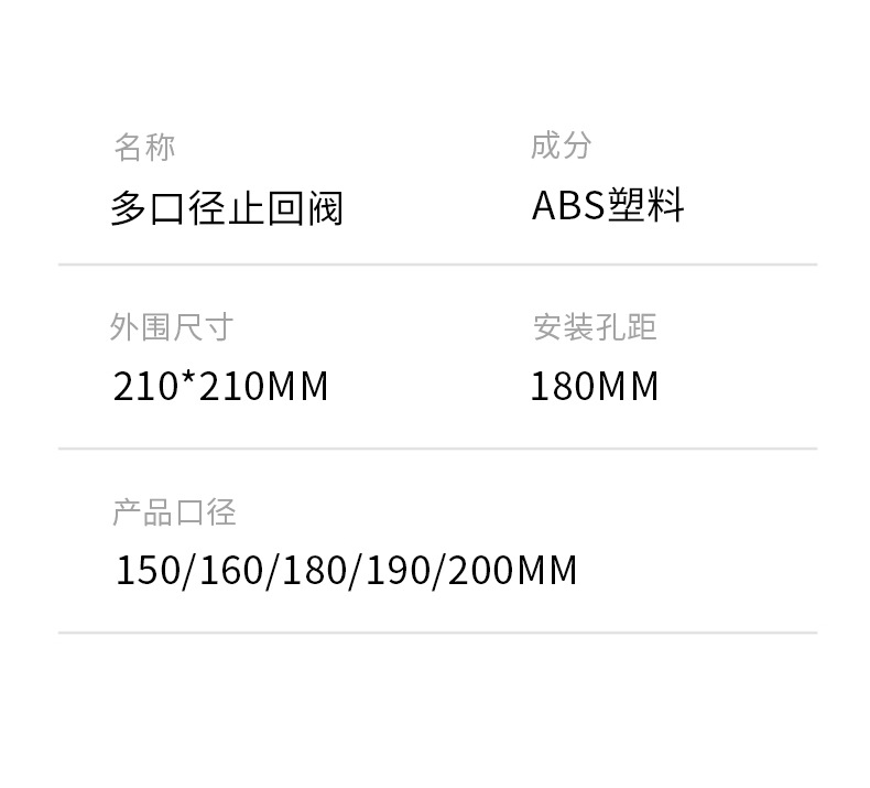 厂家供应厨房烟道ABS止逆阀卫生间止回阀吸油烟机家用单向排气阀详情12