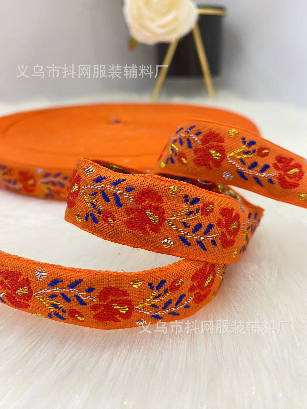 现货民族风提花织带diy蝴蝶结刺绣织带国风发饰发夹服饰包边带详情9
