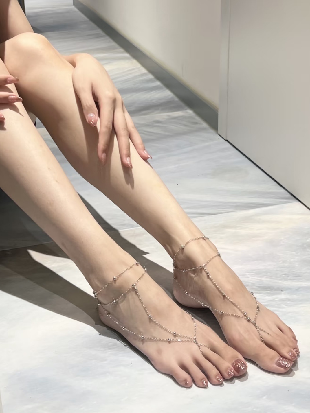 脚链超仙纯欲风异域风情金属链条足饰女感性感足链脚环脚背链儿童详情3