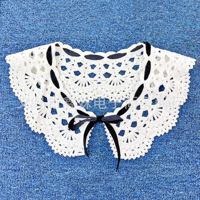 Hollowed-out crocheted white versatile collar clothing accessories, accessories and decorative ornaments pic 1
