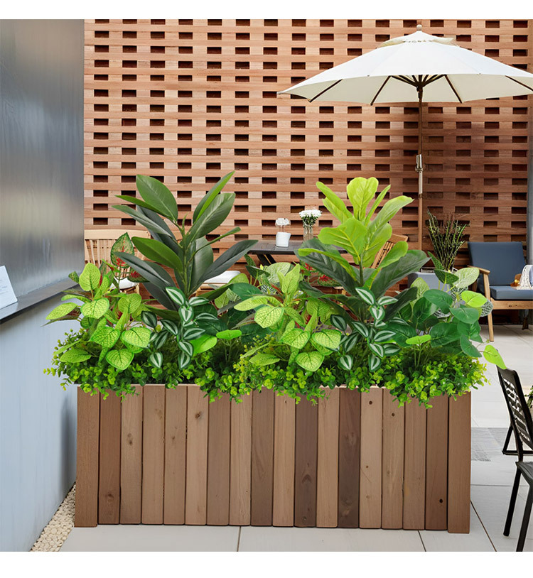 Artificial green plant landscaping combination, tropical plant partition, flower trough and flower box arrangement, bionic artificial flower indoor landscape decoration pic 7