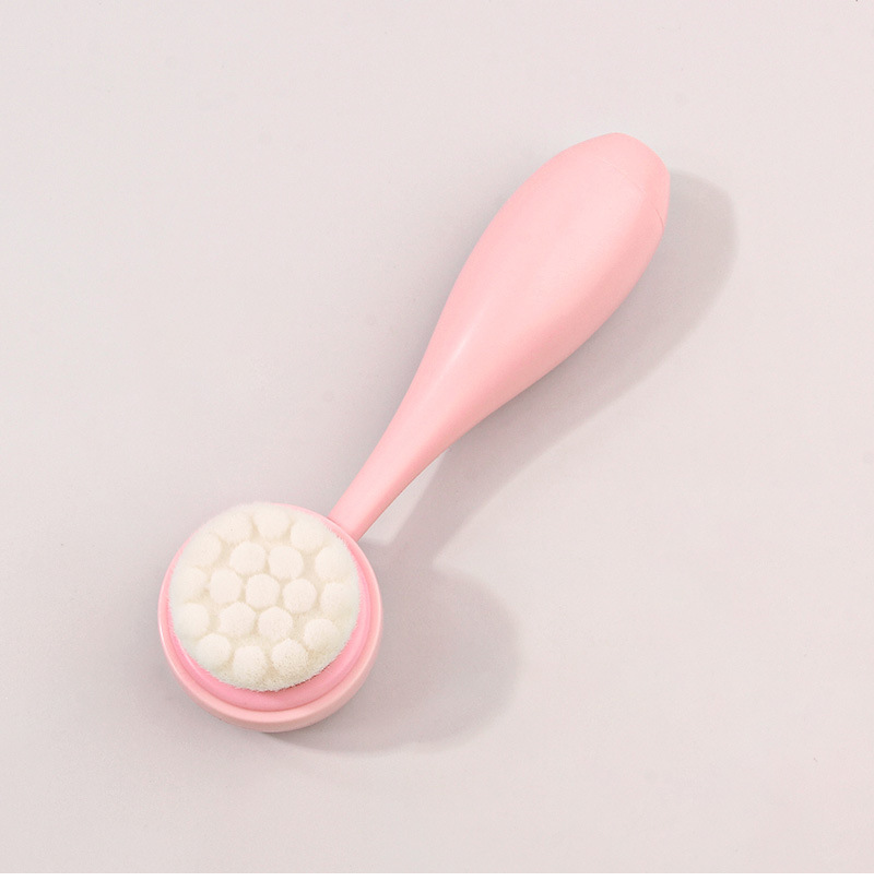 Bowling ball round handle double-sided facial cleansing brush, blackhead cleaning facial cleansing device, facial cleansing brush, soft bristle facial cleansing silicone facial cleansing brush pic 10