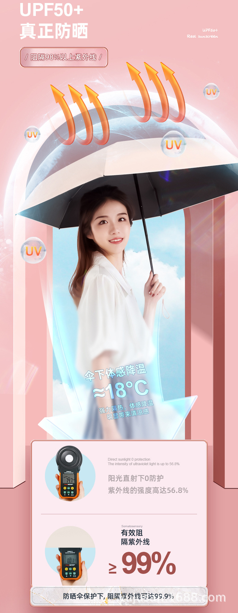 24骨扁胶囊太阳伞防晒防紫外线遮阳晴雨两用迷你超轻小巧定便携制详情6