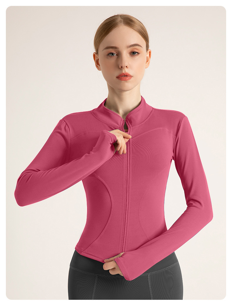 2024新款瑜伽服运动上衣加绒拉链外套女秋冬高级百搭显瘦运动户外详情43