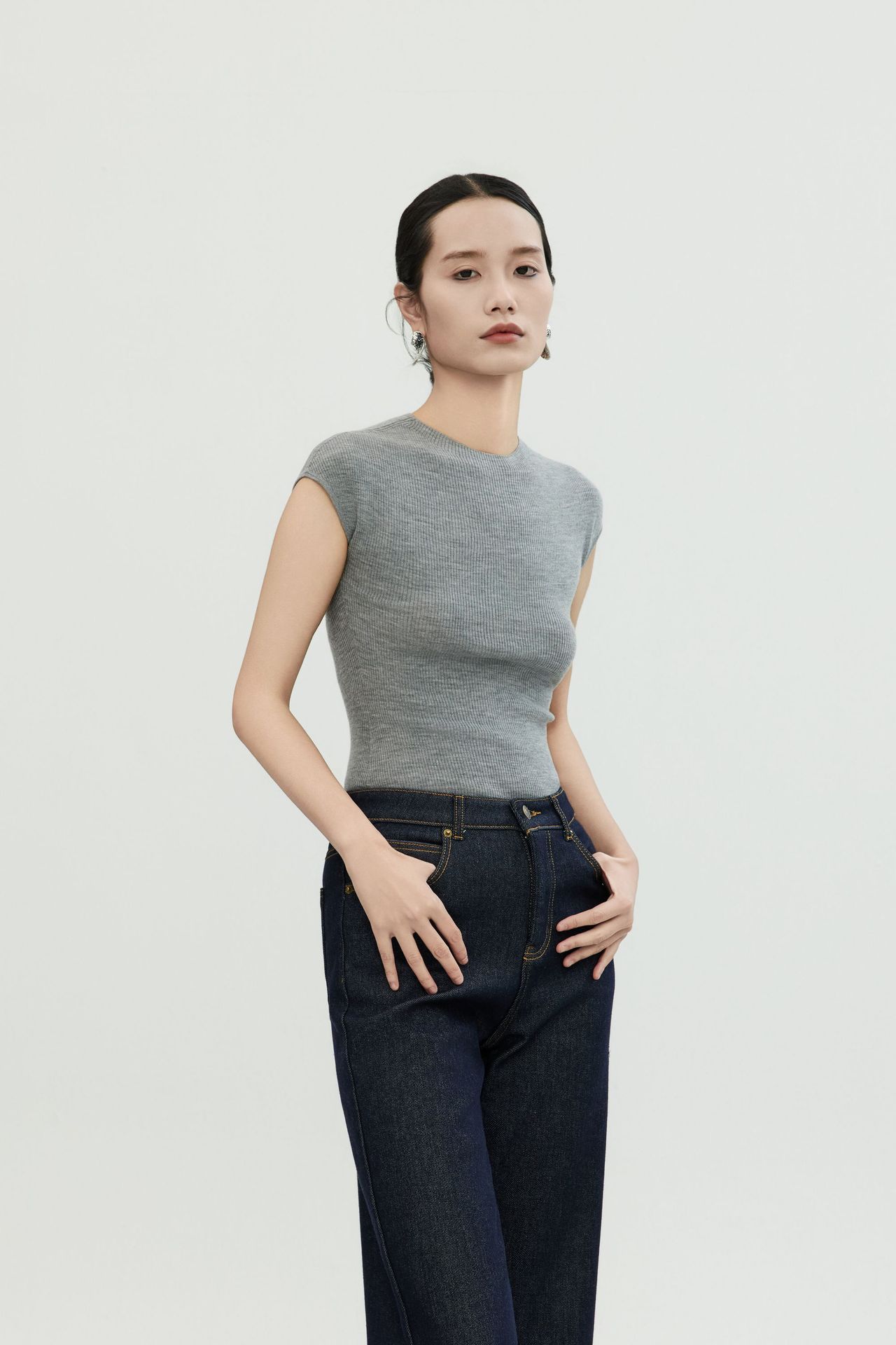 白露版型巨好无缝短袖针织衫半袖打底上衣圆领T恤女羊毛衫修身详情32