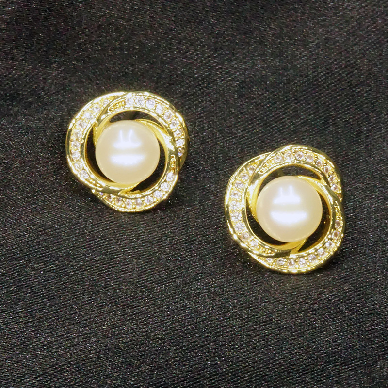 天然淡水5A珍珠耳钉微镶锆石镂空925银耳饰24年新款高级感女轻奢详情11