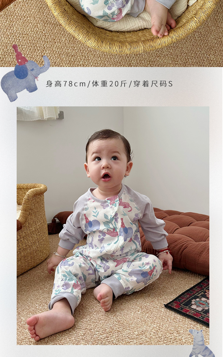 春夏婴儿分腿睡袋竹棉双层透气防踢被新生儿长袖拼接四季通用薄款详情21