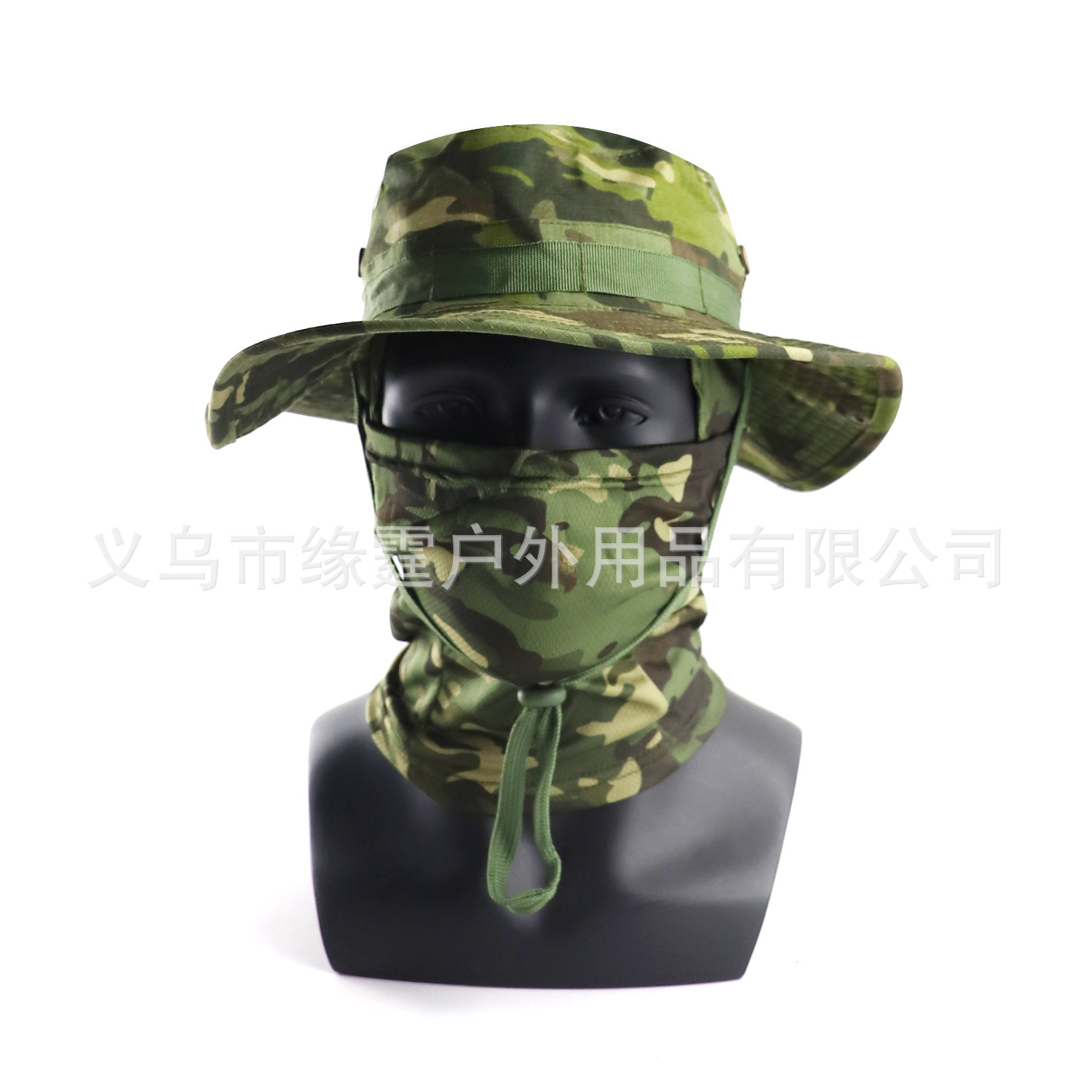 跨境现货迷彩圆边帽户外战术伪装奔尼帽可拆卸头套套装巴拉法克帽详情7