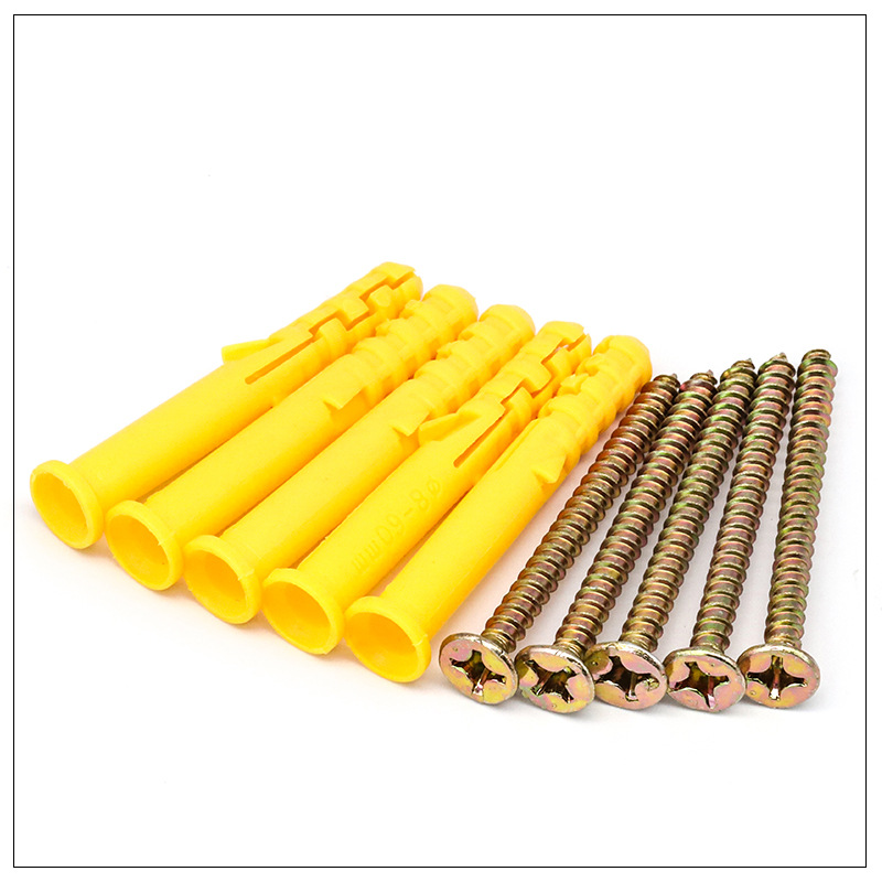 Small yellow fish plastic expansion tube, expansion screw, expansion plug bolt, expansion nail, self-tapping screw, rubber plug set 6/8/10 pic 40