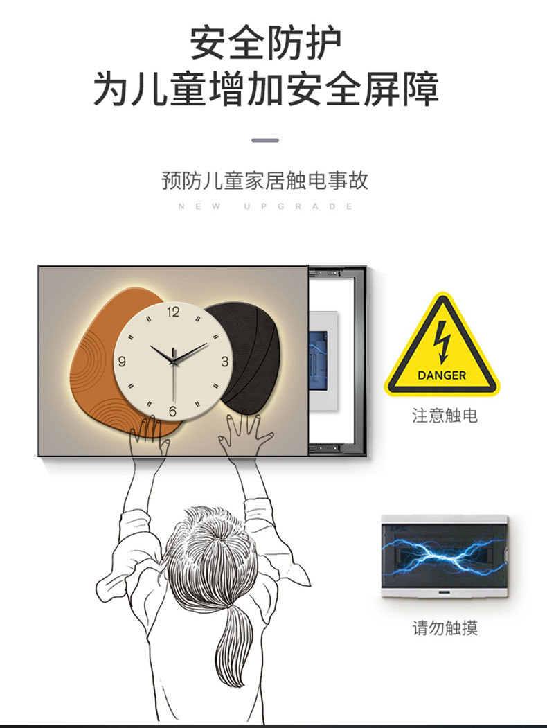 石来运转电表箱装饰画带时钟电闸箱餐厅电箱开关遮挡推拉液压挂画详情17