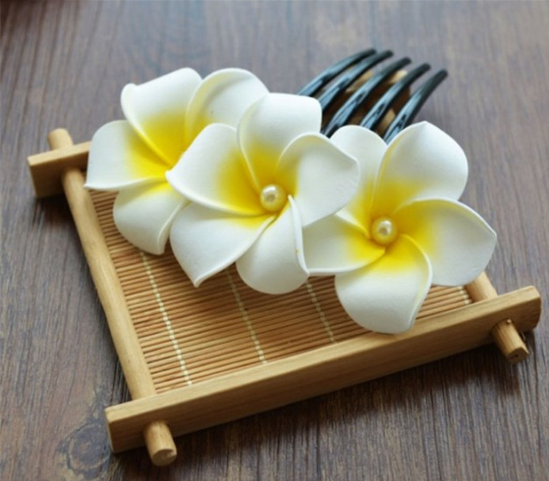 Colorful frangipani hair clips, headwear, flower hair accessories, seaside vacation simulation flower gift accessories, frangipani pic 11