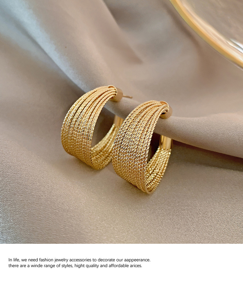 s925银针欧美夸张设计感耳圈2023年新款气质小众耳环网红轻奢耳饰详情6