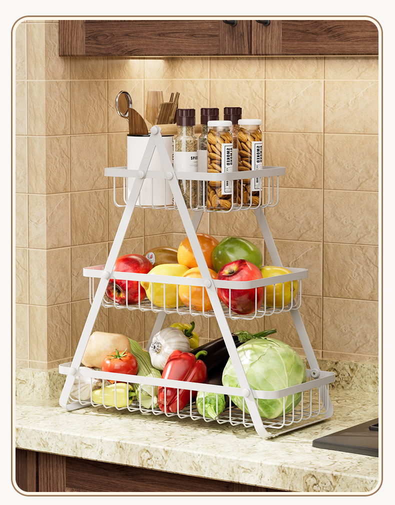 厨房多功能蔬果收纳架水果盘零食蔬菜置物架手提糖果托盘果篮详情20