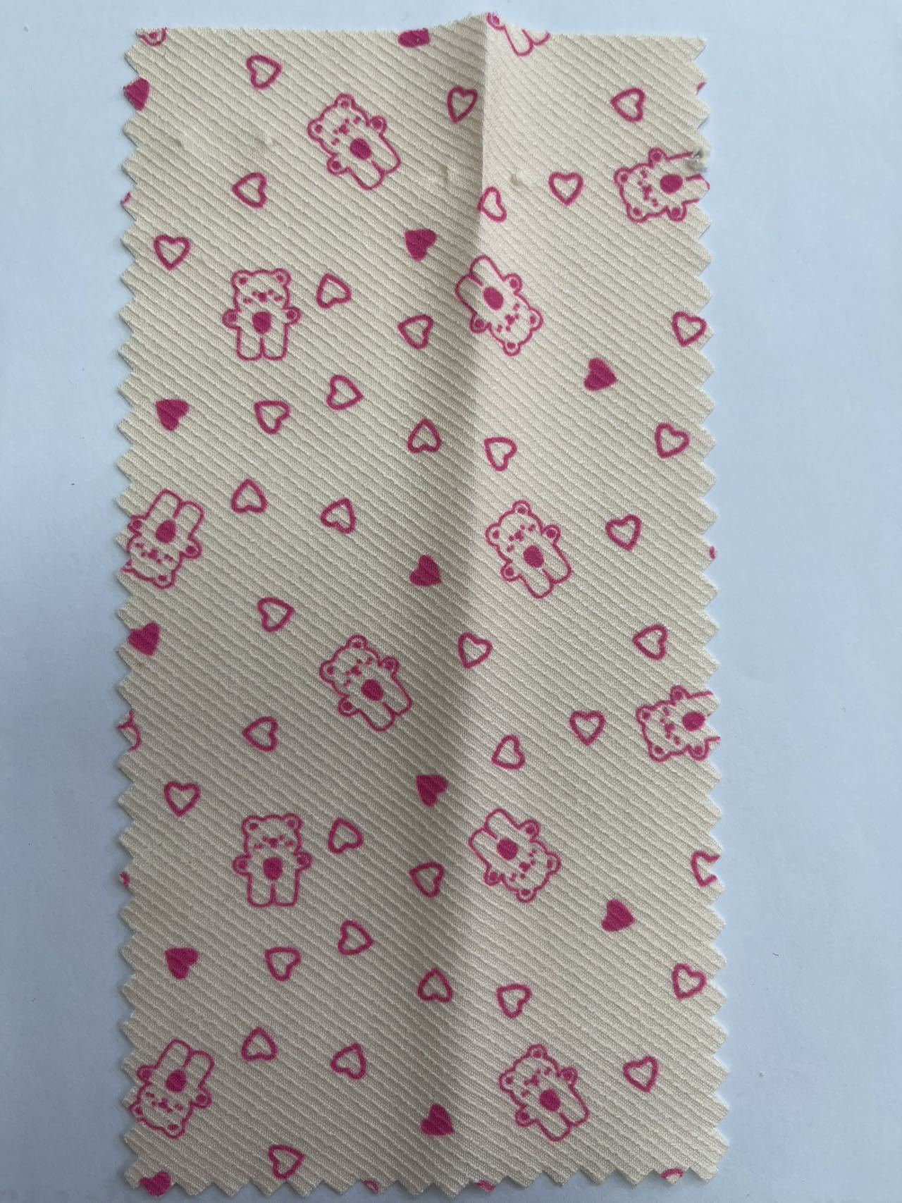 Katong Little Bear Heart digital printed fabric tablecloth, throw pillow, sofa chair cover, shopping bag, shoe and hat fabric, bow pic 2