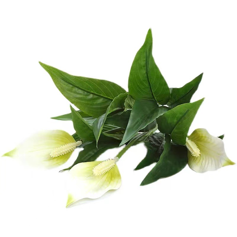 跨境仿真绿植一帆风顺红掌白掌3D打印假花家居装饰高档摆放盆景详情6