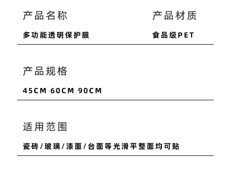 Hemispherical transparent oil-proof film, kitchen countertop preservation film, decoration dust-proof protective film pic 35