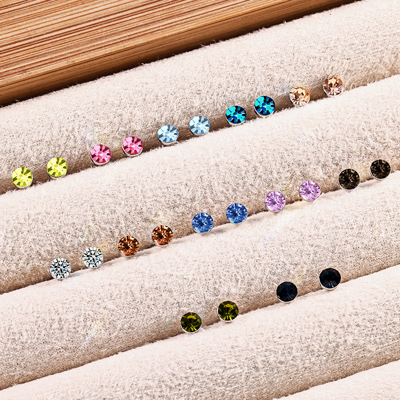 s925通体纯银爆闪施家华子耳钉彩色耳骨钉爆闪螺丝拧扣耳蜗钉耳饰详情28