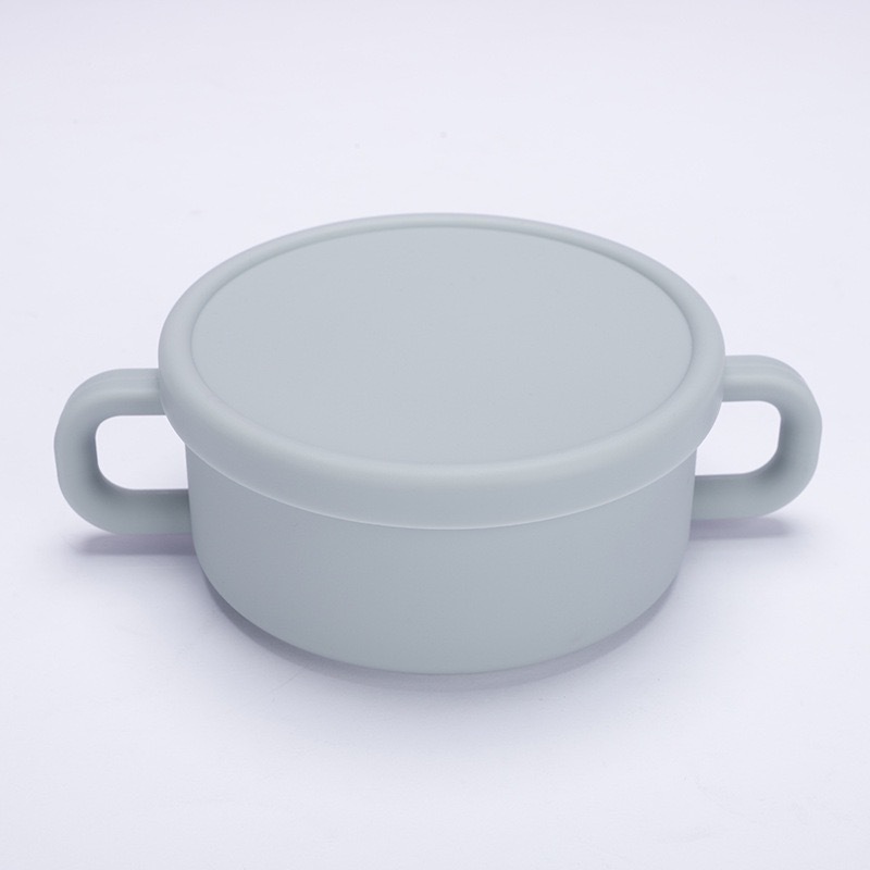 婴童 跨境宝宝硅胶餐具/防摔食品级/耐高温辅食碗/喂养餐具带盖批发详情8