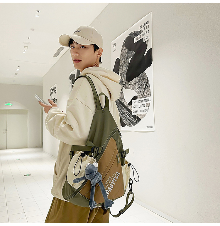 日系工装胸包男士潮牌尼龙运动休闲大容量单肩包机能斜挎包双肩包胸包多功能包包外贸箱包男包女包详情19