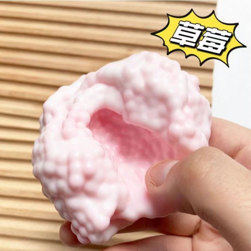 超薄白皮球软呼呼冰皮雪媚娘吵吵球可塑性手作球奶皮葡萄解压球详情7