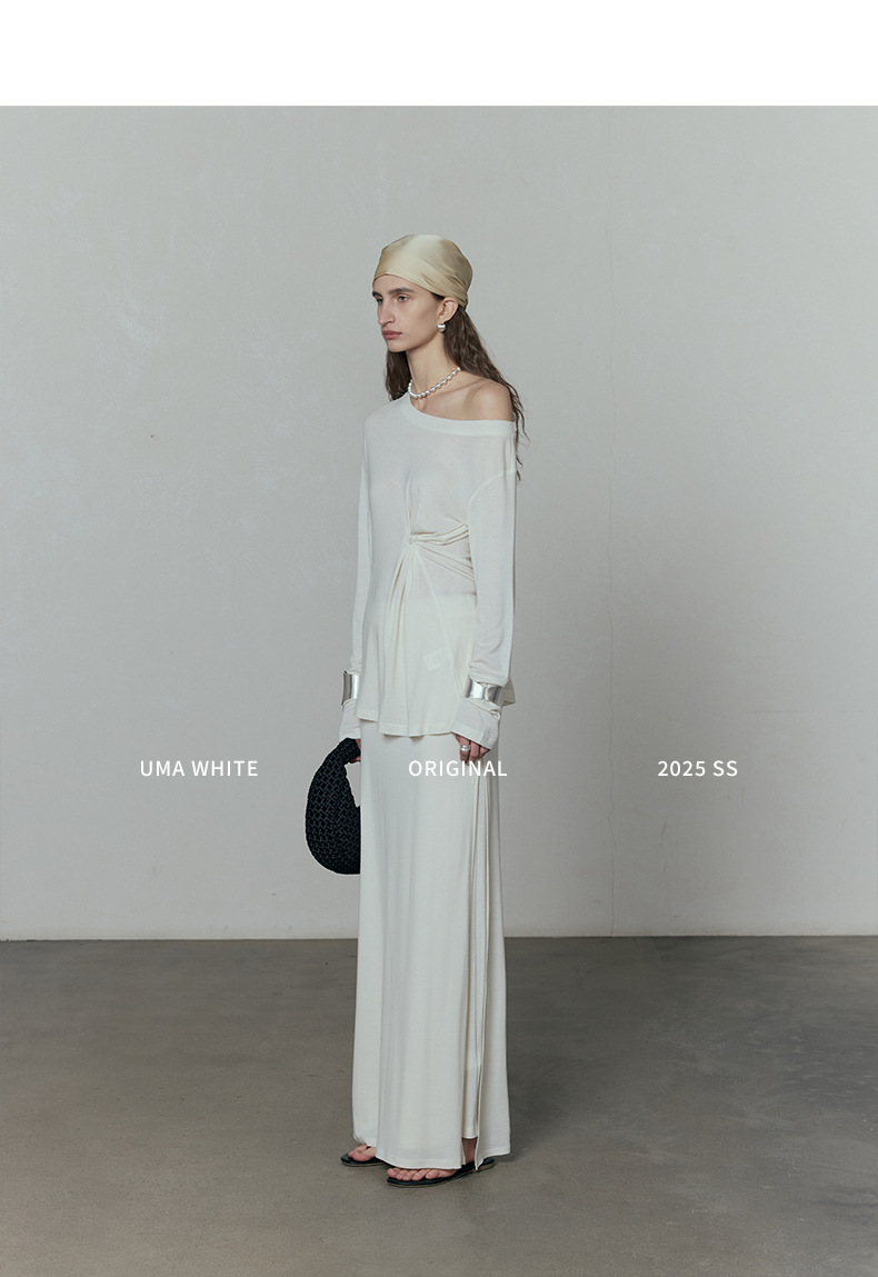 广州十三行女装UMAWHITE档口2025早春新款半身裙女天丝高腰长裙详情18