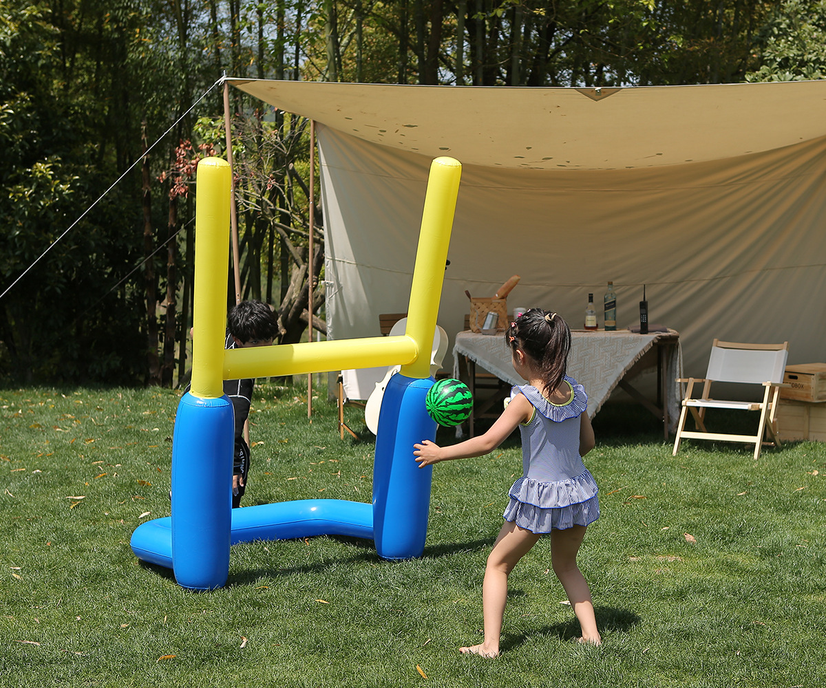 Large inflatable football portal, parent-child interactive game, volleyball door frame, multi-person play, beach ball stand pic 2