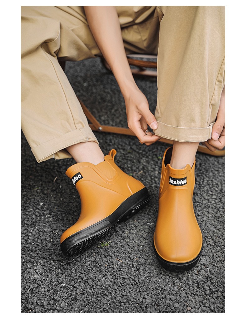 跨境雨鞋男士时尚雨靴防滑低筒新款切尔西成人户外钓鱼防水靴外贸详情5