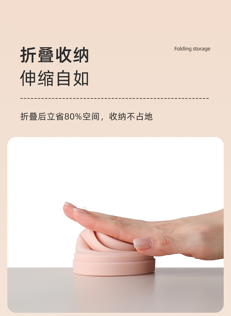 Portable silicone cups, portable compression outdoor travel mouthwash cups, toothbrush cups, folding water cups pic 4
