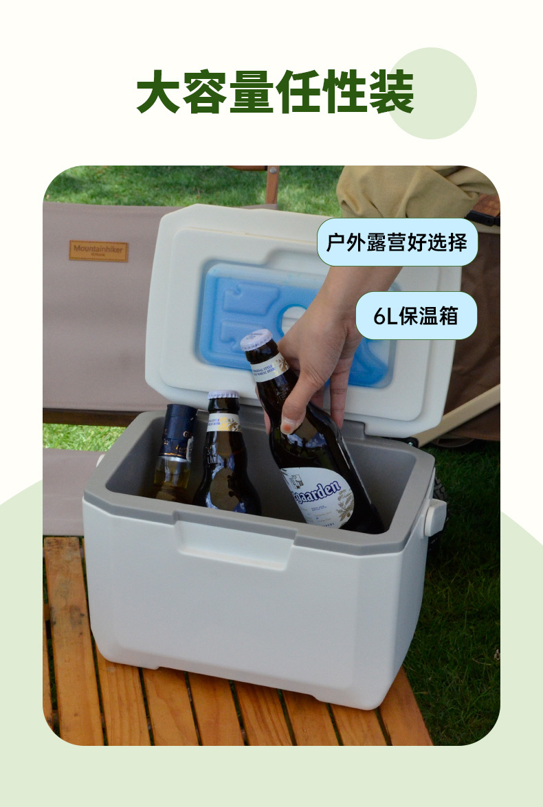 6L portable hand-held insulated box, outdoor barbecue, travel, takeout, cold chain transportation, plastic food refrigeration box wholesale pic 5