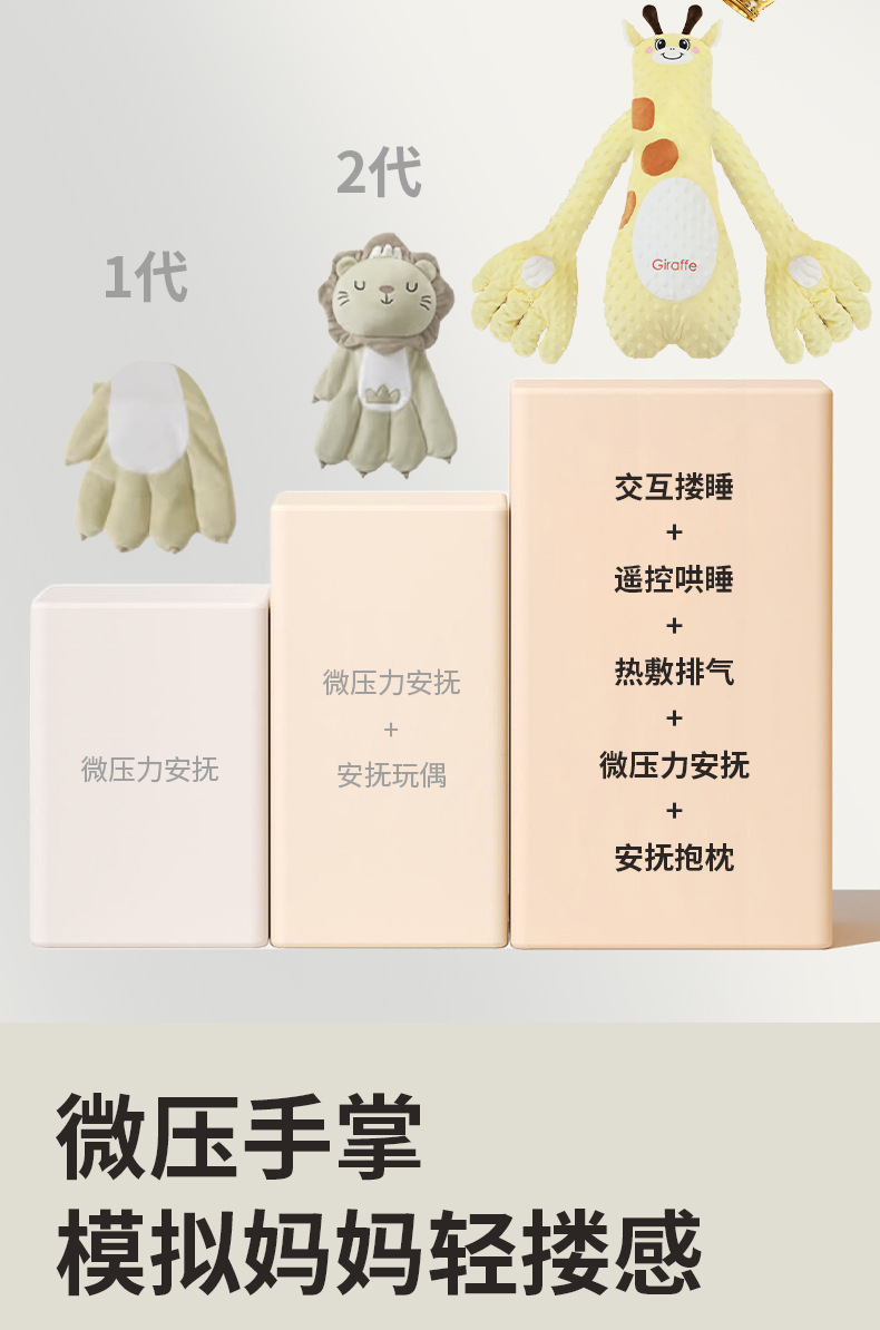 婴儿安抚手掌搂睡觉拍打哄娃神器躺睡宝宝防惊跳抱睡拍屁股安抚枕详情5