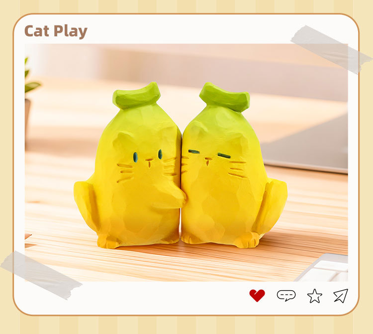 The cat PAI is indeed fun. The blind box Siamese cat figurine is a creative couple and becomes a figurine desktop birthday gift for women pic 24