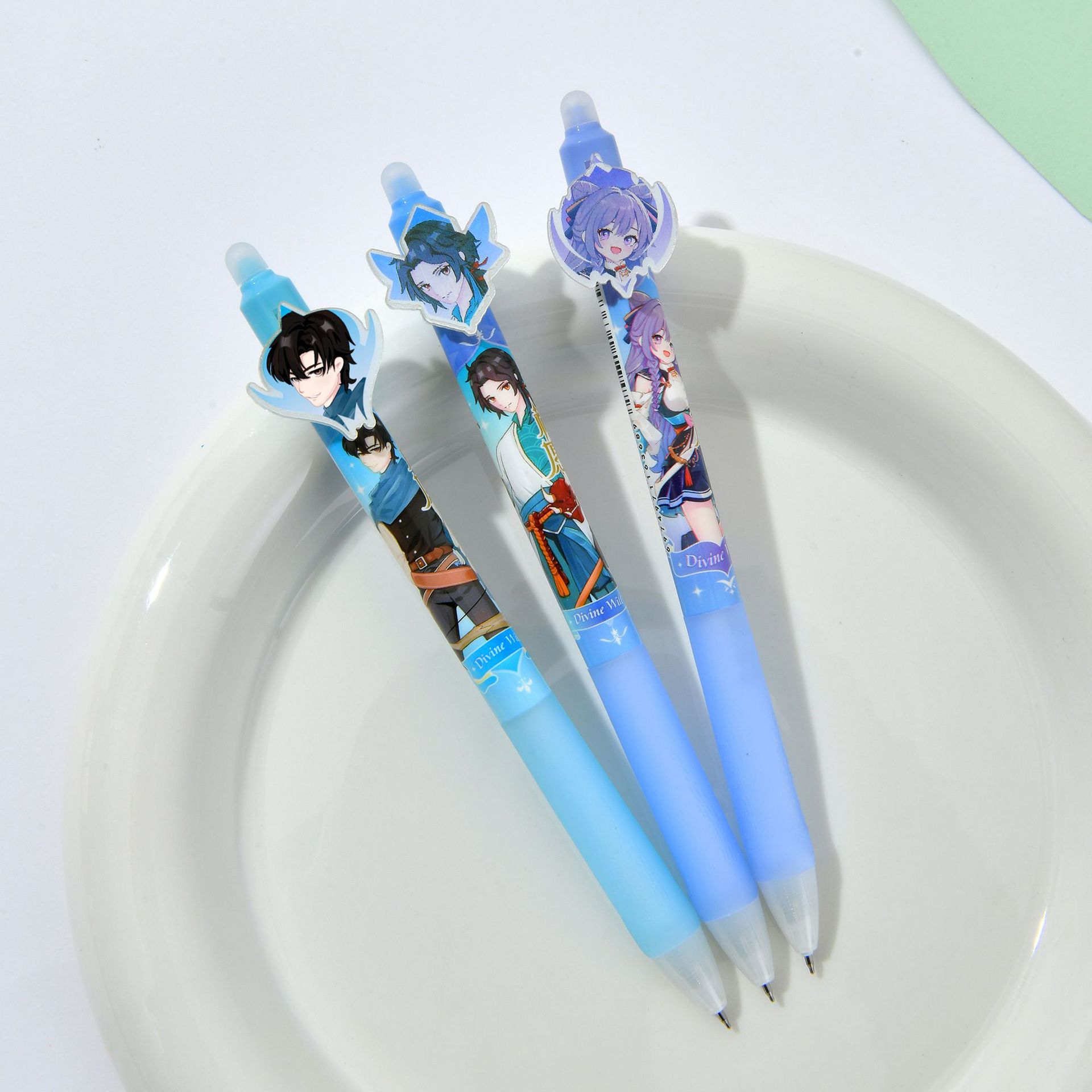 Chenxi Divine Wish Erasable Pen Creative Cartoon Animation Grating Gel Pen ST Blue Pen Core 0.5mm student stationery pic 7