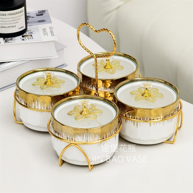 轻奢高颜值玻璃果盘商用水果拼盘家用创意分格干果盒小吃零食盘详情7