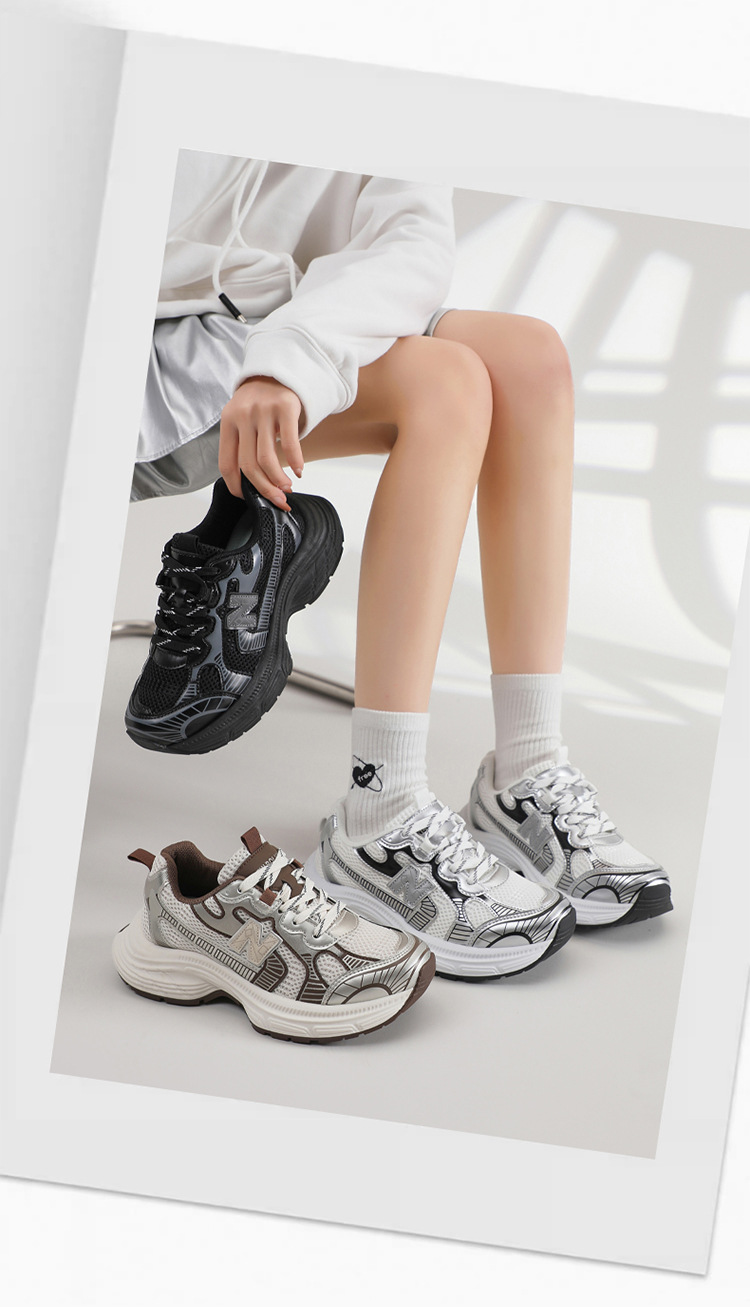 Dad shoes for women, Spring 2025 new Style bestsellers, thick-soled, height-increasing, retro, versatile, color-blocked, breathable, sporty and casual shoes pic 8