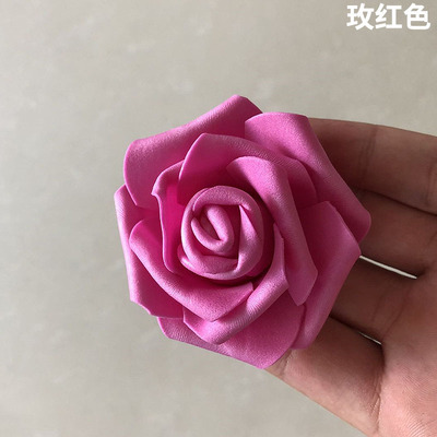 跨境7cmpe仿真玫瑰花头七夕情人节泡沫花手工材料婚庆花球灯饰详情18