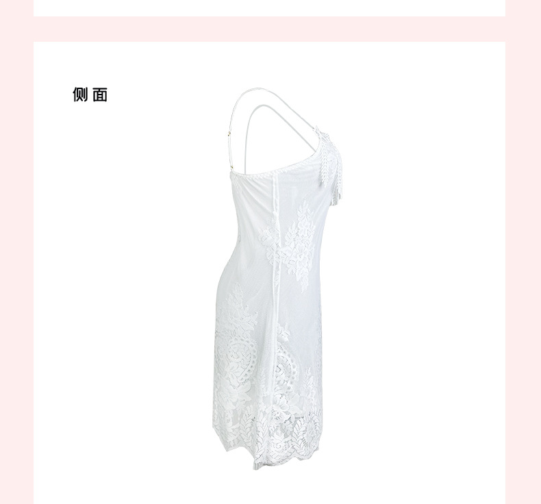 Mouffy sexy sexo lencería halter encaje vestido de dormir perspectiva seducción estilo fino ropa de casa pijamas al por mayor 573 pic 13