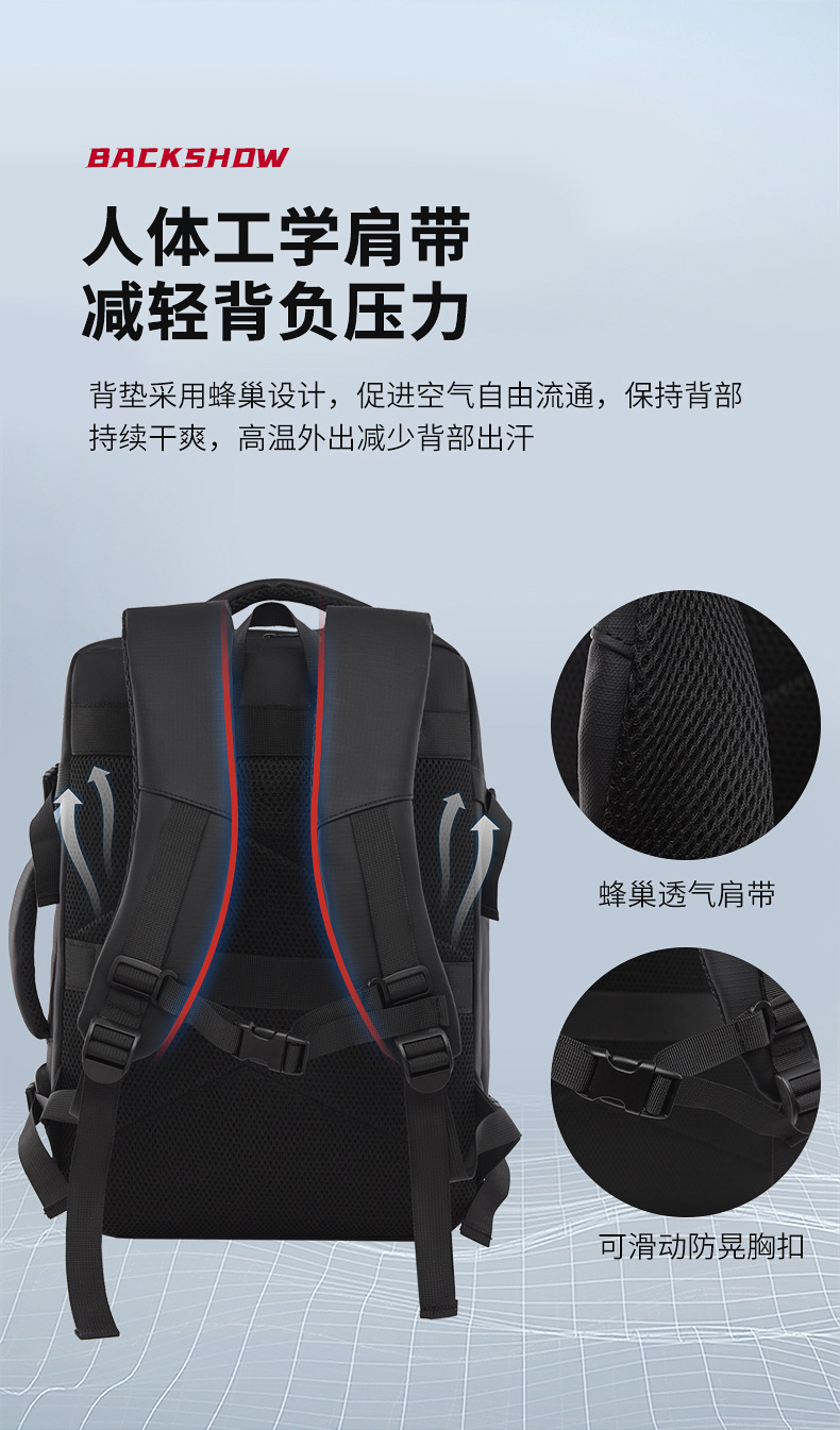 The new business backpack for men with a high-end feel, large-capacity water-resistant computer backpack, and multi-functional student backpacks are trendy pic 9