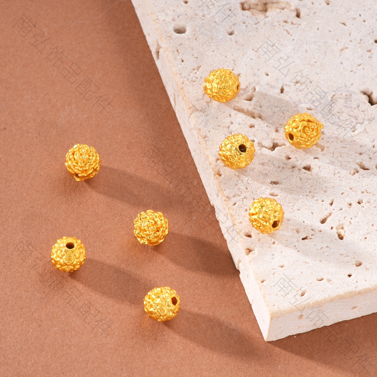 Ancient-style Vietnamese sand gold color-preserving rose large spacer beads high-end DIY bracelet necklace jewelry accessories pic 18