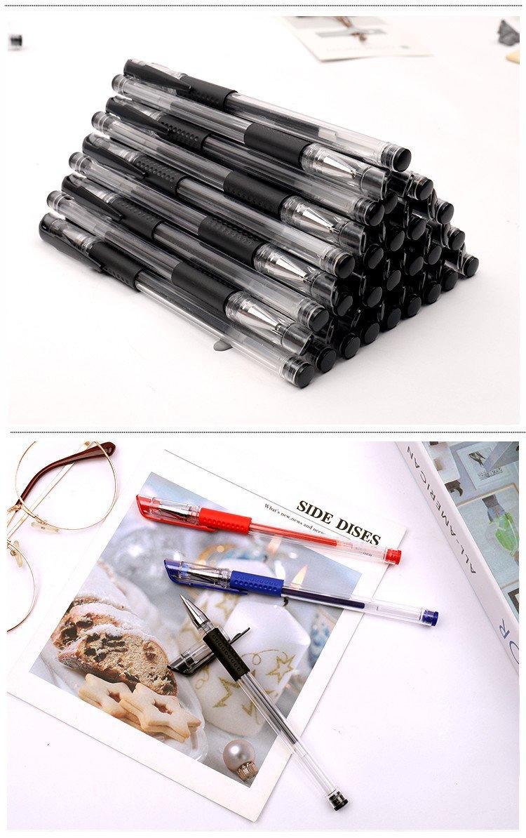 文具欧标中性笔办公黑色签字笔0.5mm子弹头学习用品批发学生水笔详情6