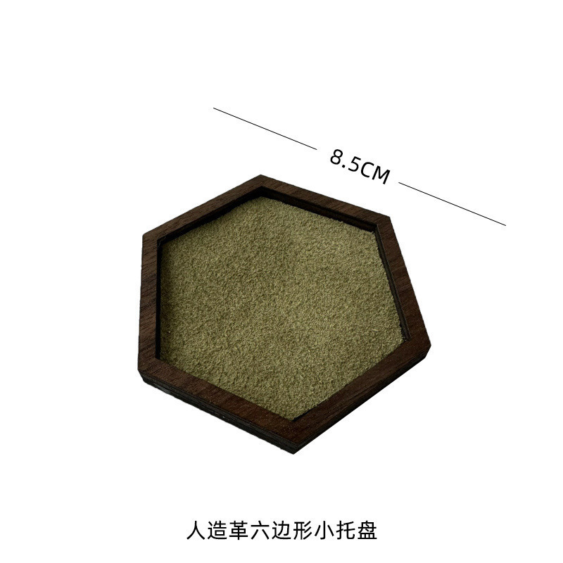 实木复古首饰展示架套装绿绒珠宝展示道摆件古风饰品店详情10