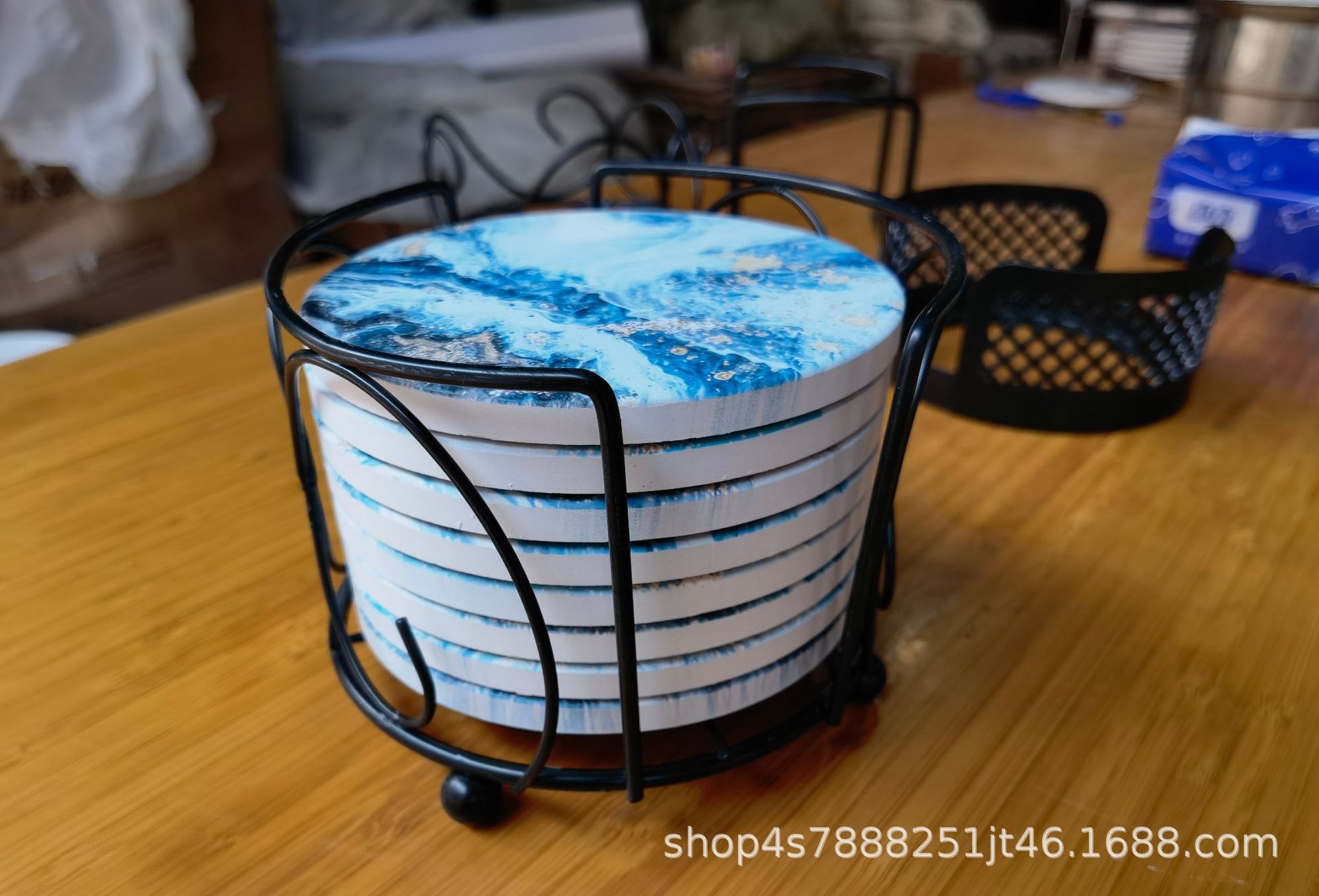 源头工厂陶瓷杯垫圆形方形白坯定制浮雕吸水软木汽车杯垫隔热锅垫详情17