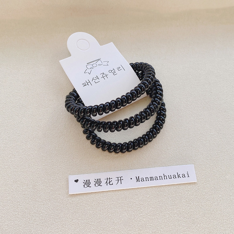 Three-piece set of transparent jelly telephone line hair band, simple and shiny candy, new Korean-style hair tie, fashionable and simple hair accessory pic 13